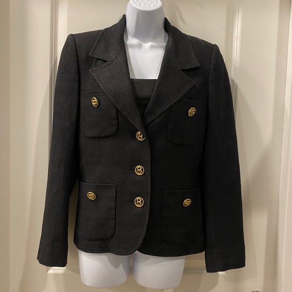 Herbert Grossman Vintage Black Linen Blazer - Picture 8 of 11